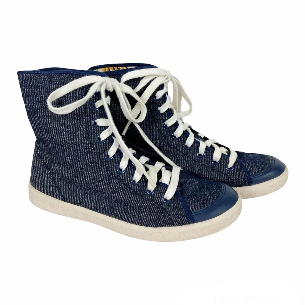 Coach Denim High Top Erikka Sneakers Size 6.5